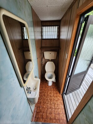 Soap, shampoo, toilet paper