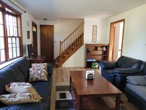 Älytelevisio, takka, kirjoja