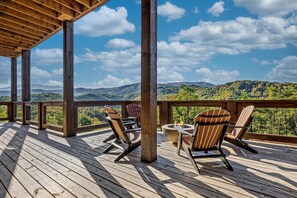 Terrace/patio - Luxury Pigeon Forge Cabin w/ Indoor Pool, Theater & Mountain Views (Sevierville)