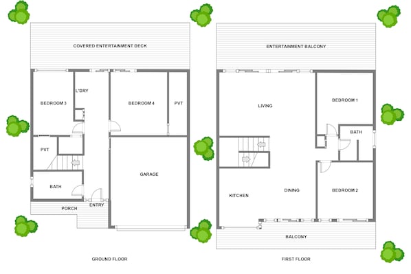 Floor plan - “Sunrise & Sunset” – Panoramic Ocean Views (Copacabana)