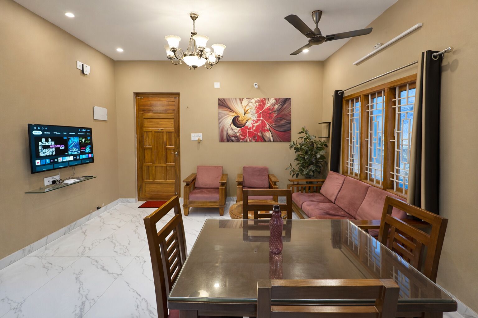 Family Apartment, 2 Bedrooms, Balcony, City View | Living area | Flat-screen TV