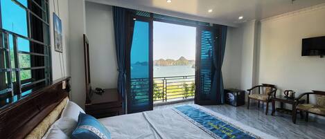 Deluxe Double Room, Balcony, Beach View | Beach/ocean view