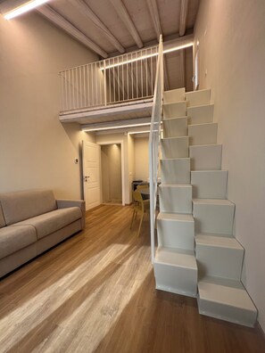 Apartment, 1 Double Bed with Sofa bed, Private Pool, Hill View | Living area - Residenza San Rocco (Ottiglio)