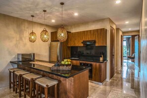 Fridge, microwave, oven, stovetop - 3BR Deluxe PH w Private Pool + Rooftop (Tulum)