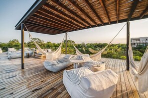 Terrace/patio - Divine 3BR PH Private Jacuzzi | Pools | SPA | Yoga (Tulum)