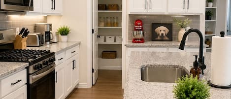 Microwave, oven, stovetop, dishwasher
