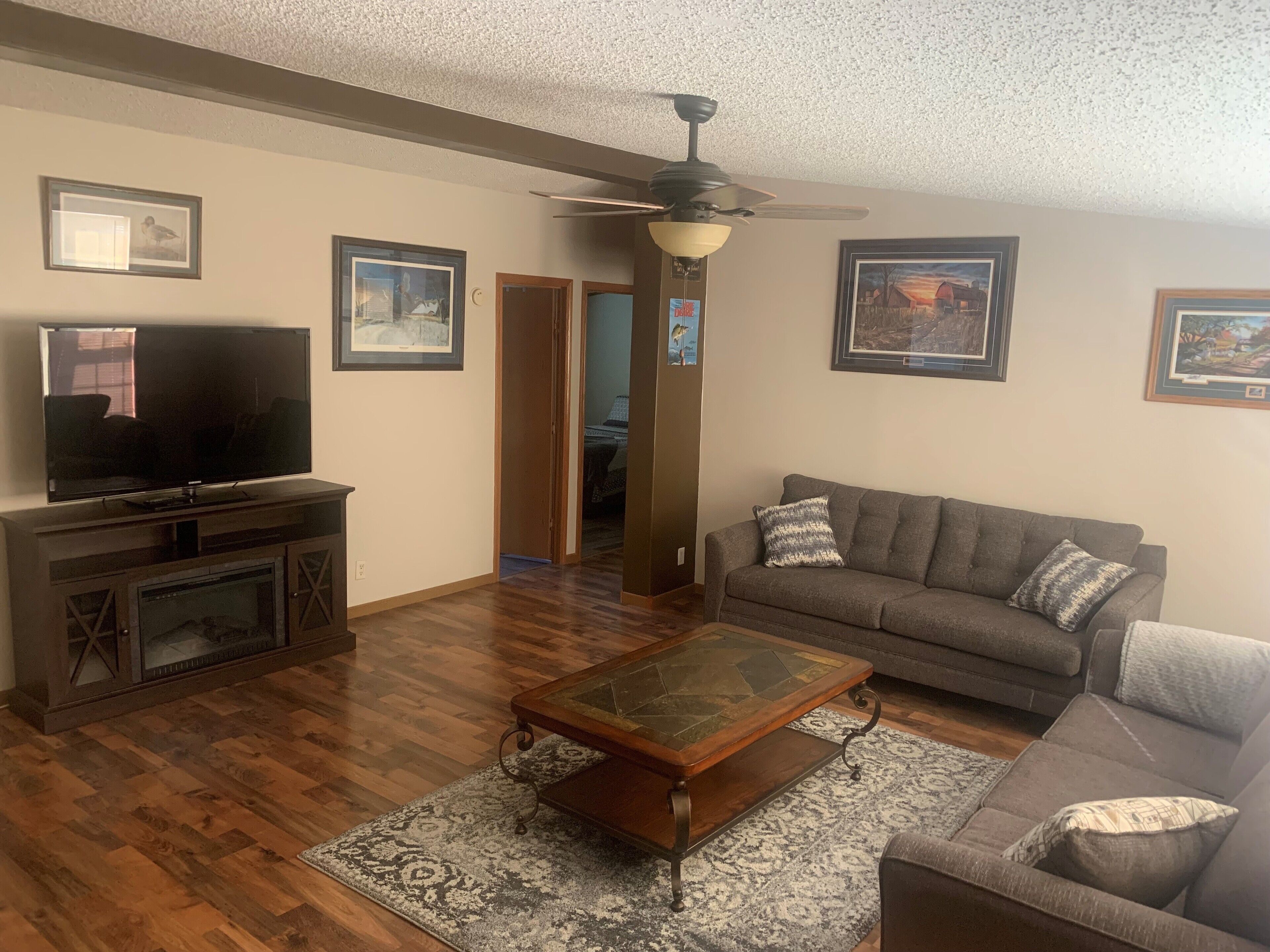 Smart TV, fireplace