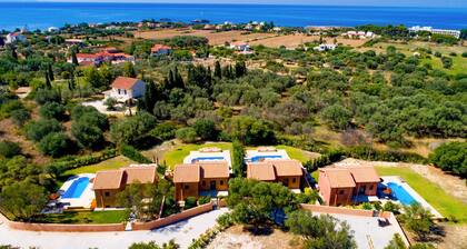 Relax at Villa Rhea, just a short walk from the beautiful Ai Helis Beach