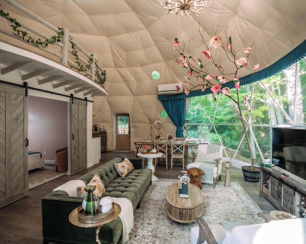 Smart-TV, Kamin, Bücher