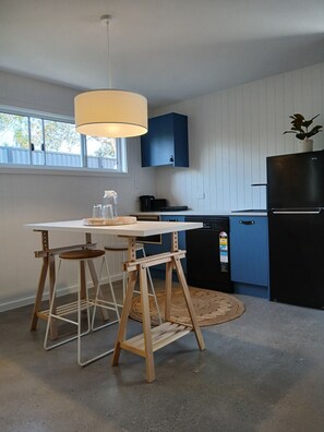 Fridge, microwave, dishwasher, electric kettle