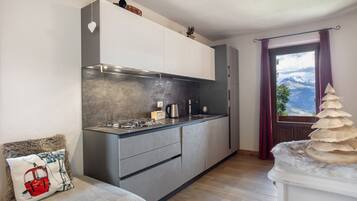 Jääkaappi, mikroaaltouuni, liesi, astianpesukone