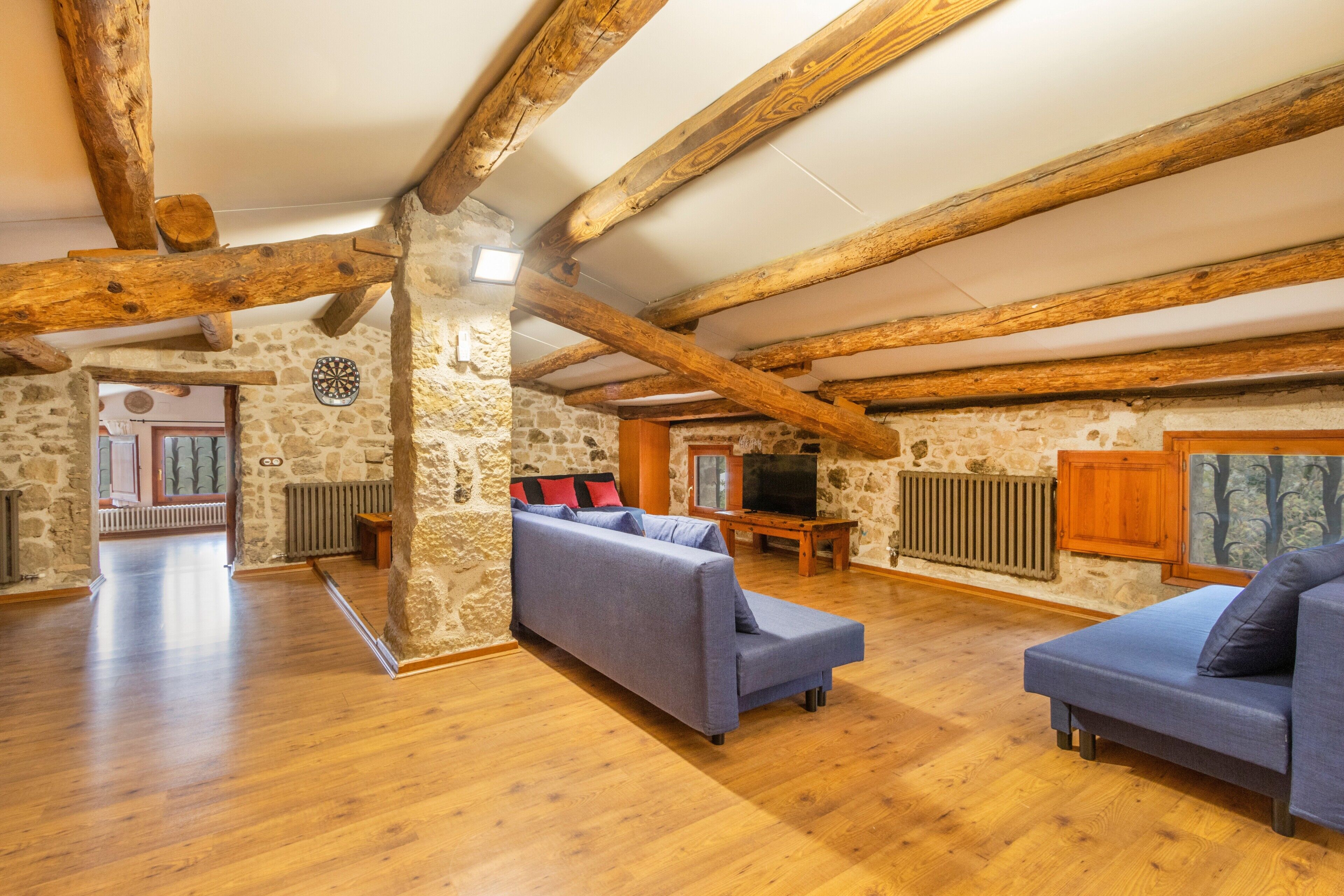 テレビ、暖炉、卓球台