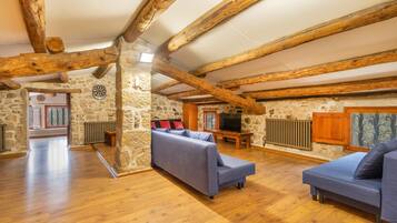 TV, fireplace, table tennis