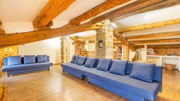 TV, fireplace, ping pong