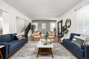 TV, fireplace, foosball, table tennis