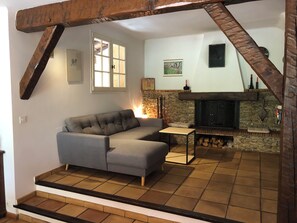 TV, fireplace, DVD player, books - Villa Provençale au Calme Entourée de Verdure, Animaux de Compagnie Acceptés ! (belgentier)