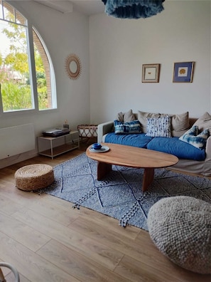 TV, fireplace, books - Charming house with swimming pool near the Golf d'Arcachon (La Teste-de-Buch)