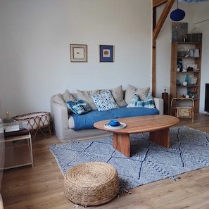 TV, fireplace, books - Charming house with swimming pool near the Golf d'Arcachon (La Teste-de-Buch)