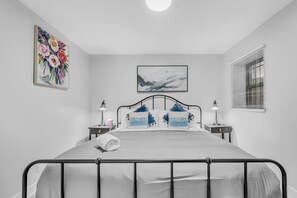 2 bedrooms, iron/ironing board, travel cot, WiFi