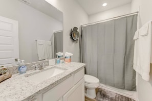 Hair dryer, soap, shampoo