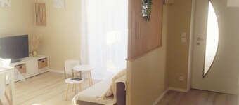 In a peaceful village, superb 2-bedroom apartment with private courtyard