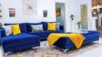 Smart TV, foosball, stereo