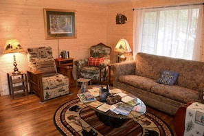 Smart TV, fireplace, foosball, books