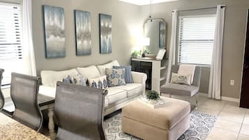 TV, fireplace, video games