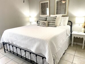 2 bedrooms, desk, iron/ironing board, travel crib