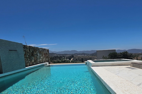 Outdoor pool, sun loungers