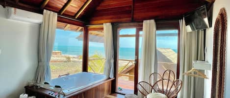 Bungalow Exclusif, vue plage, vue mer | 1 chambre, literie de qualité supérieure, matelas Select Comfort