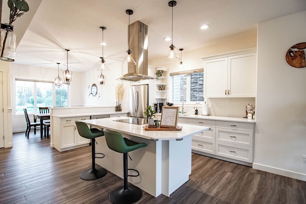 A spacious, open kitchen to chef it up while visiting with your favorite people