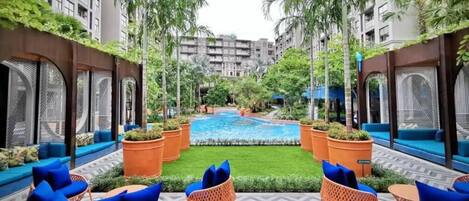 Outdoor banquet area