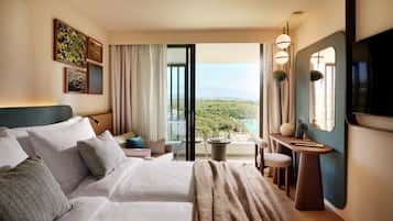 Room for 2+1 Seaside | Premium bedding, in-room safe, blackout drapes, iron/ironing board