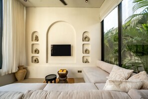 Villa, 2 Bedrooms, Patio, Pool View | Living room | 50-inch TV with cable channels - Casanna Umalas (Kerobokan)