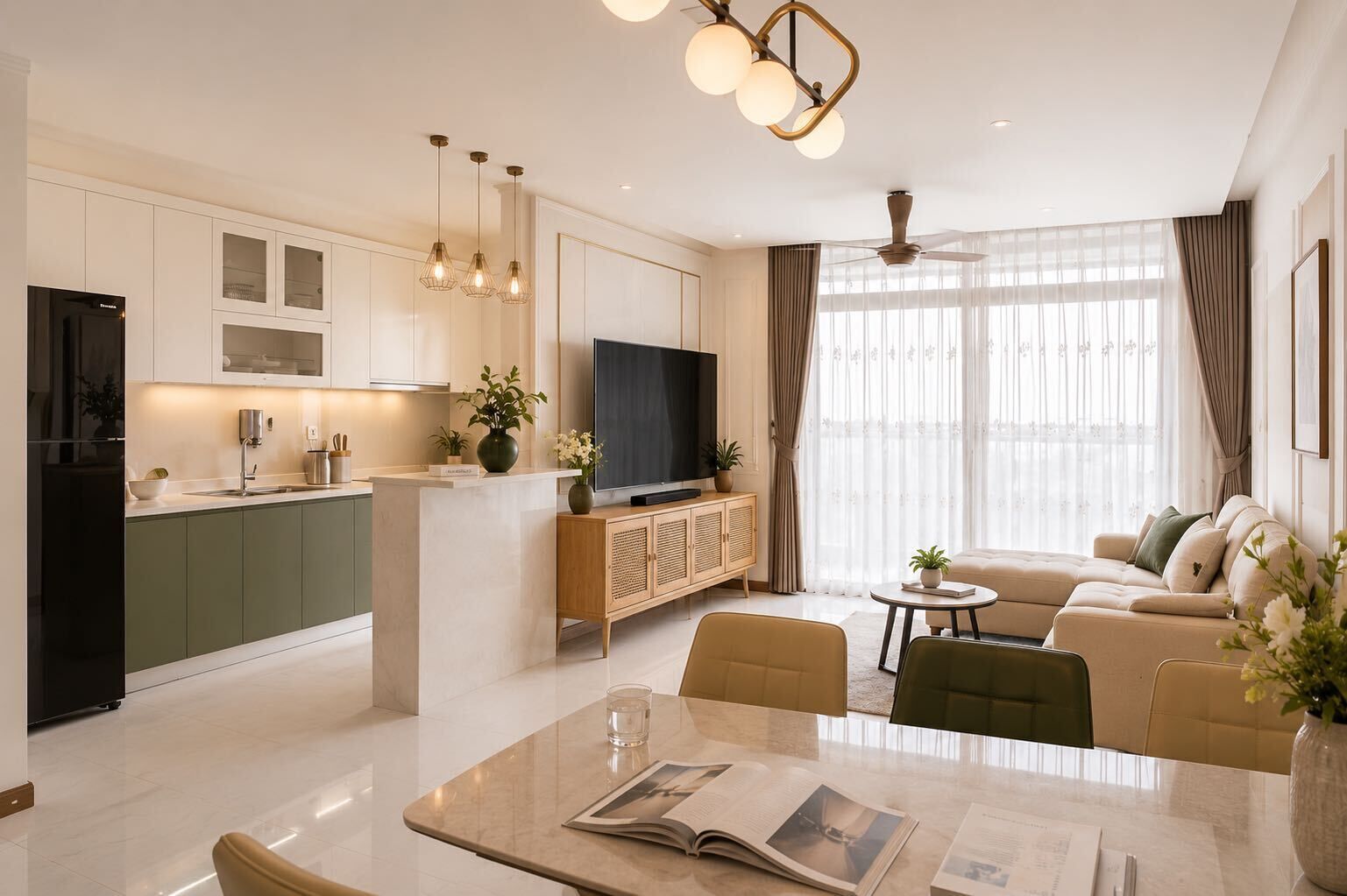 Căn hộ Superior, 3 phòng ngủ, bếp, quang cảnh thành phố | Khu vực ăn uống tại phòng