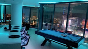 Games room - Luxury DTLA Sky Rise with City View, 2 BDR, with Pool Table & Balcony  (Vernon)