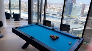 Games room - Luxury DTLA Sky Rise with City View, 2 BDR, with Pool Table & Balcony  (Vernon)