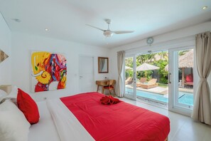 Villa Deluxe, patio, vista piscina | 6 camere, biancheria da letto di alta qualità, Wi-Fi gratuito, lenzuola