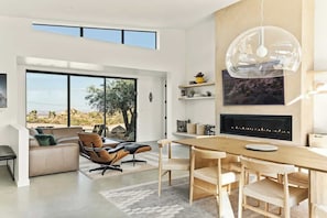 TV, offices - Whistling Rock • Luxury Pool Home in Boulders (Yucca Valley)