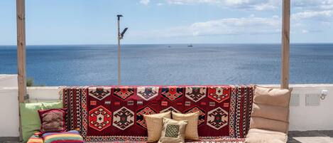 Apartamento, 2 habitaciones, terraza, vistas al mar | Terraza o patio