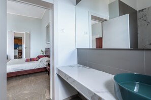 Apartment, 2 Bedrooms, Terrace, Sea View | Bathroom | Shower, hair dryer, bidet, towels