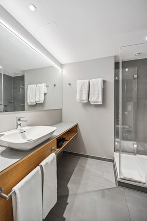Sviitti | Kylpyhuone | Ilmaiset hygieniatuotteet, hiustenkuivaaja, pyyhkeet, saippua
