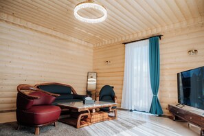 Exclusive Chalet, Lanai, Mountain View | Living area | TV, toys, printers - Mounthree (Pambak)