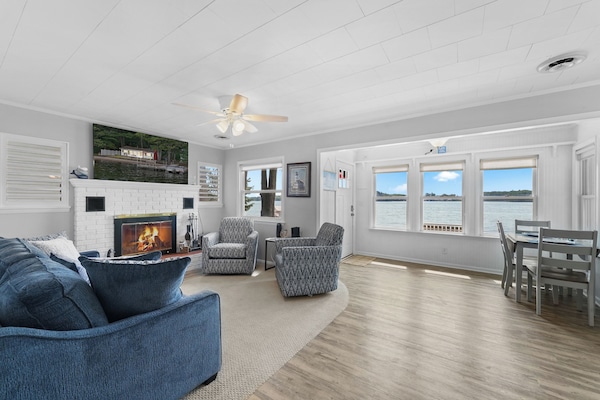 Smart-tv en een open haard