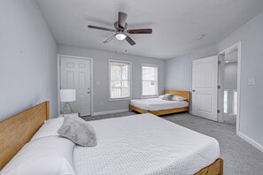 3 habitaciones, tabla de planchar con plancha, cuna de viaje y wifi 