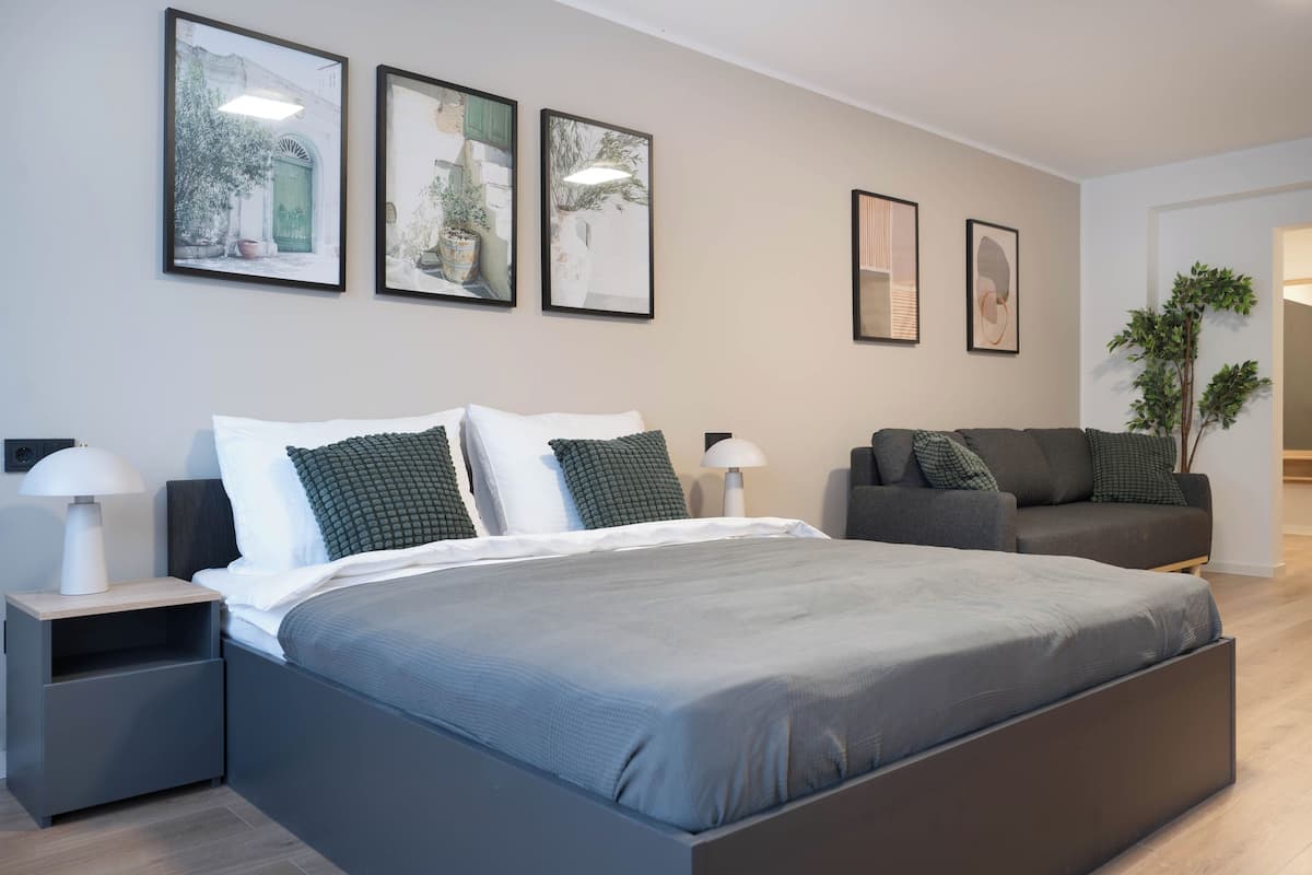 Deluxe Studio, 1 Queen Bed with Sofa bed | Free WiFi, bed sheets