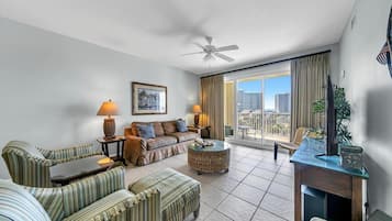 Condo, Multiple Beds (Ariel Dunes II 402) | Living area | TV