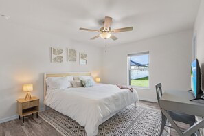 4 bedrooms, iron/ironing board, travel cot, WiFi