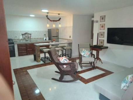 Área de sala de estar. Apartamento Familiar